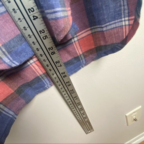 Madewell Rivet & Thread Harvey Plaid Popover Shirt Size Small Cotton Pink Blue S - Picture 13 of 14